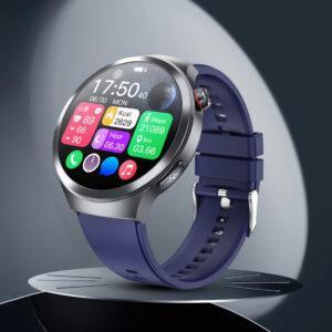 Reloj inteligente con pantalla AMOLED, ECG, frecuencia cardíaca, presión arterial, oxígeno en sangre, salud.