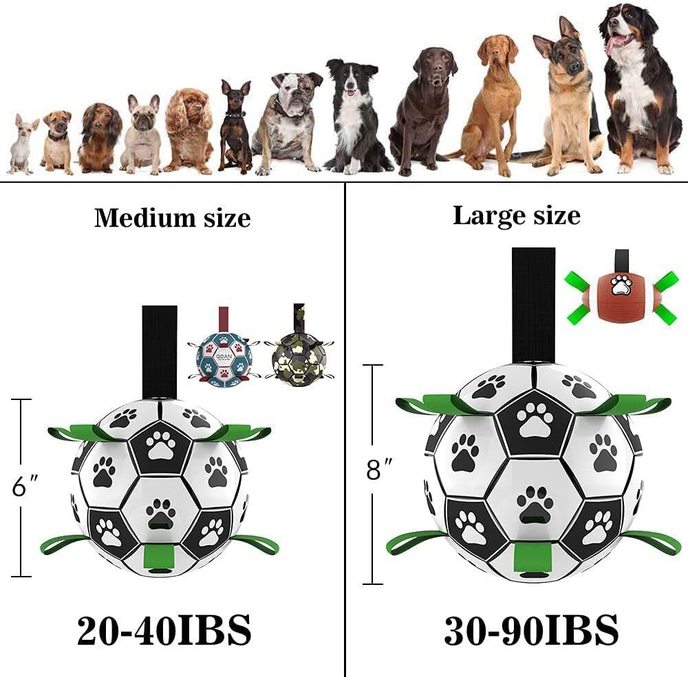 Balón de Fútbol Interactivo Omnia para Perros – Pelota de Entrenamiento con Lengüetas de Nailon y Bomba de Inflado | Resistente al Agua - Imagen 7
