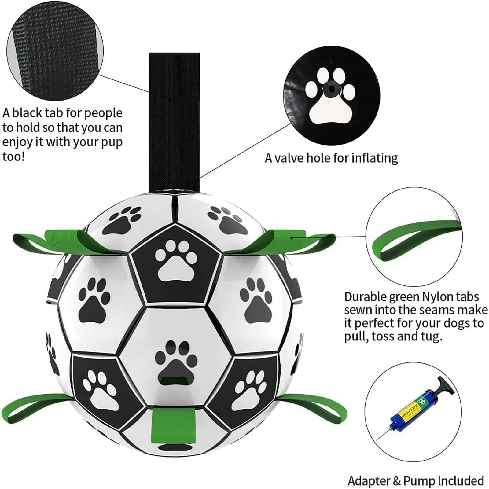 Balón de Fútbol Interactivo Omnia para Perros – Pelota de Entrenamiento con Lengüetas de Nailon y Bomba de Inflado | Resistente al Agua - Imagen 8