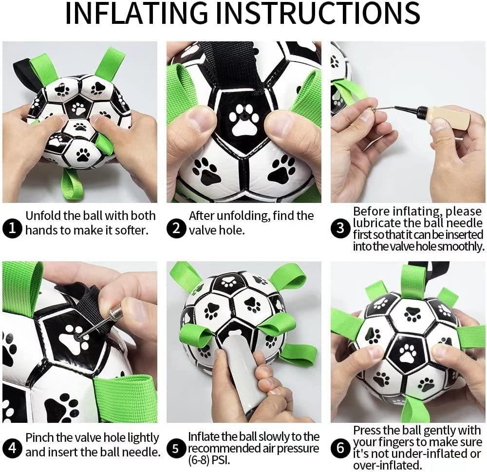 Balón de Fútbol Interactivo Omnia para Perros – Pelota de Entrenamiento con Lengüetas de Nailon y Bomba de Inflado | Resistente al Agua - Imagen 4