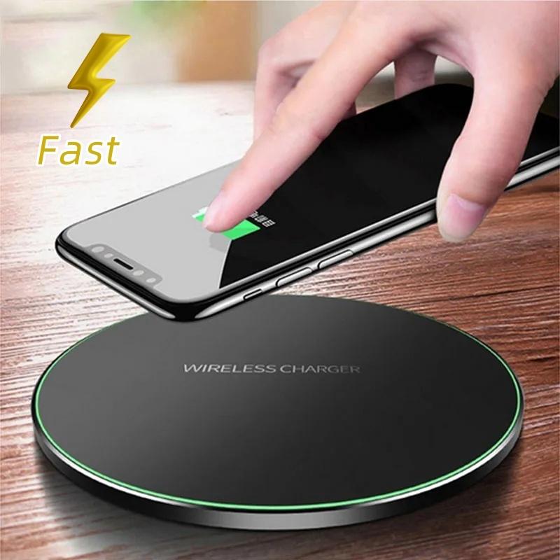 Cargador Inalámbrico Rápido 15W – Almohadilla de Carga Qi para iPhone y Samsung