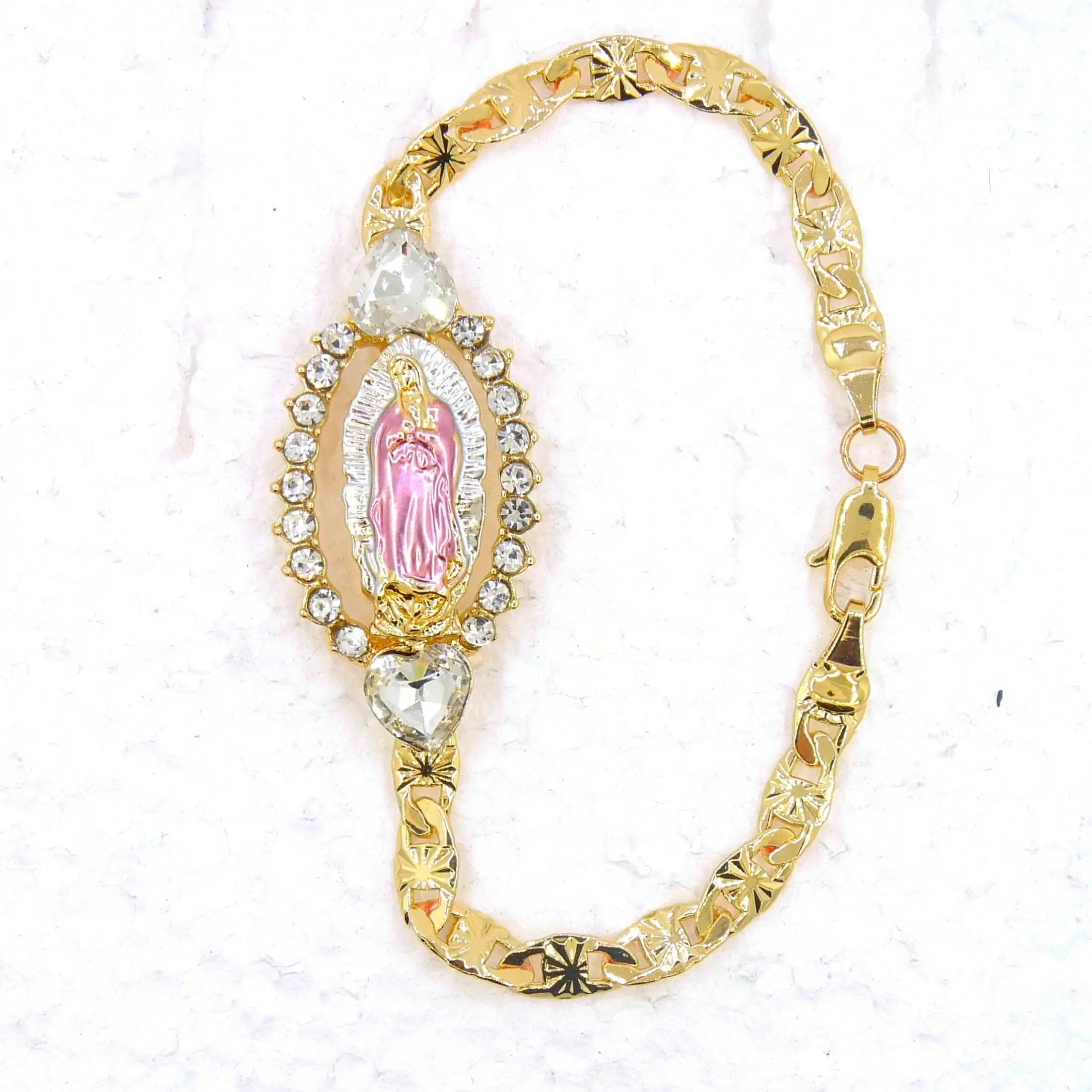 Pulsera Omnia Sagrada Edición Especial – Brazalete de la Virgen María con Medalla de Protección y Cristales | Joyería Espiritual - Imagen 3