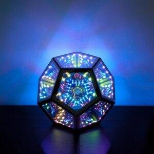 Lámpara Dodecaedro Infinito LED | Espejo 3D Geométrico | Decoración Gamer y Minimalista