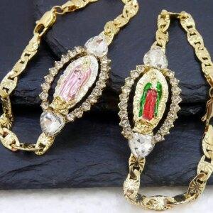 Pulsera Omnia Sagrada Edición Especial – Brazalete de la Virgen María con Medalla de Protección y Cristales | Joyería Espiritual